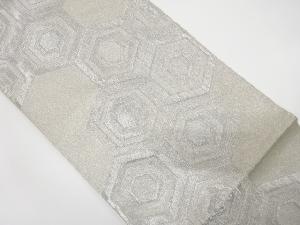 アンティーク　重ね亀甲模様織り出し袋帯（着用可）